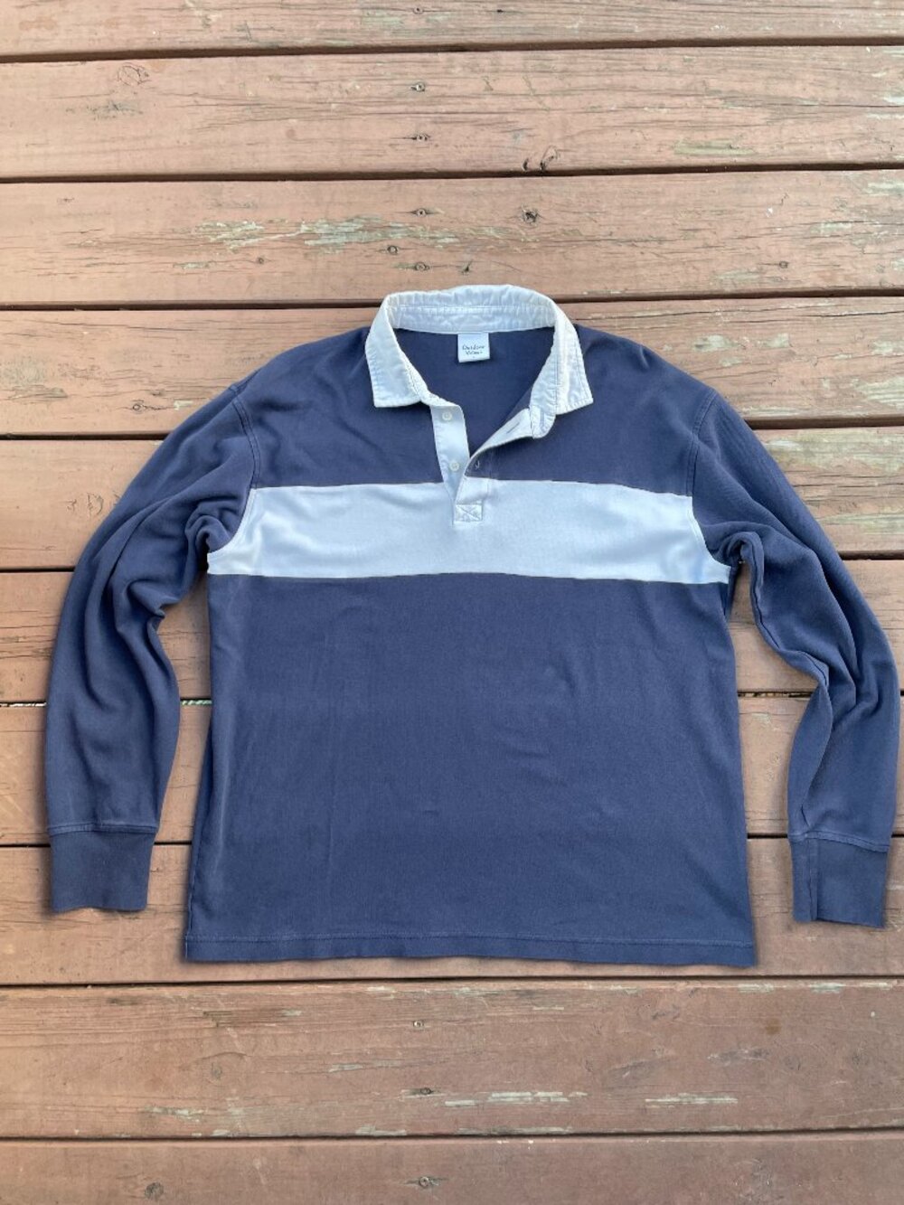 Outdoor Voices Organic Cotton Blue and White Ruby Shirt - Size L